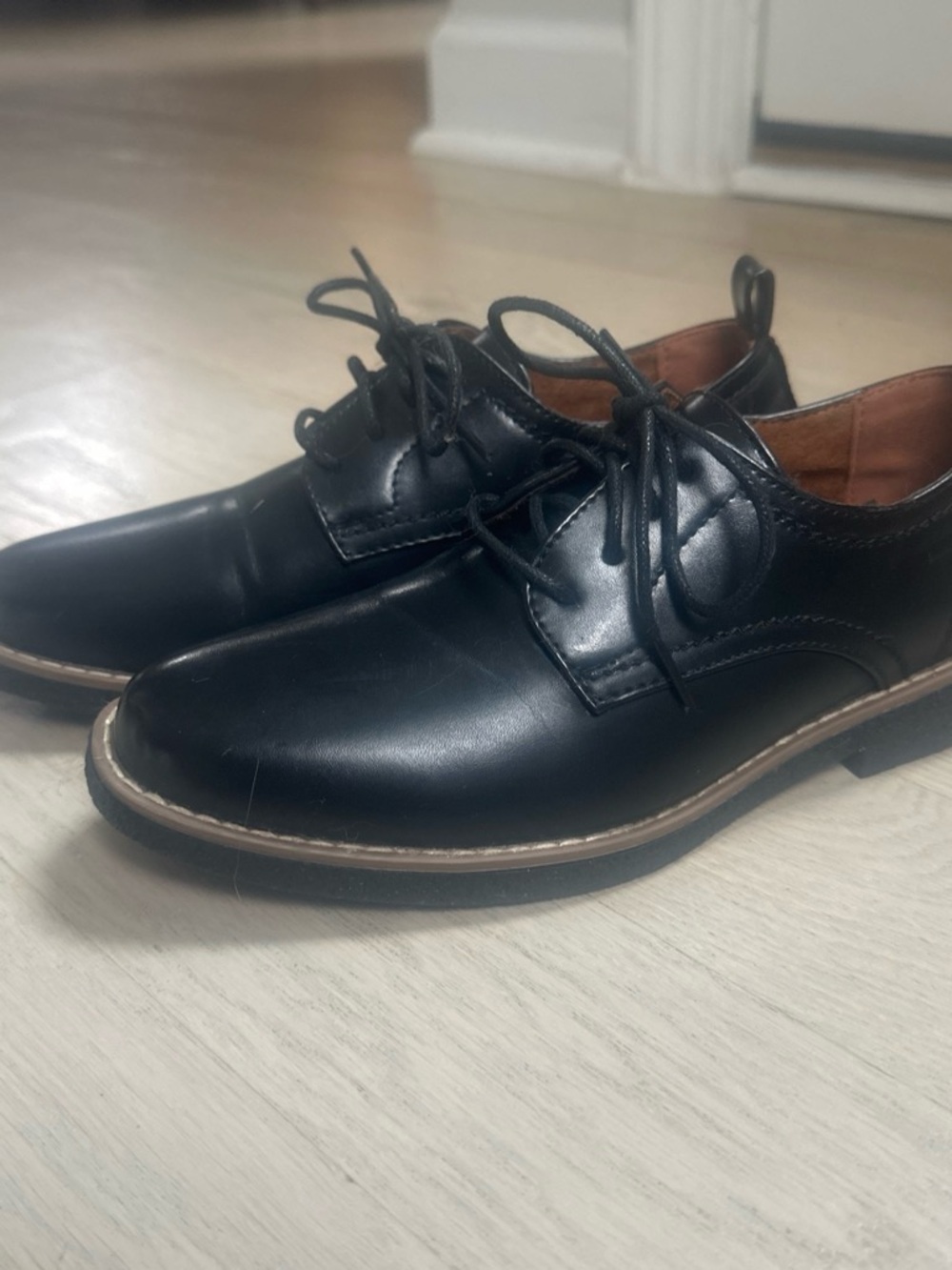 Classic Black Lace-Up Boy’s Dress Shoes